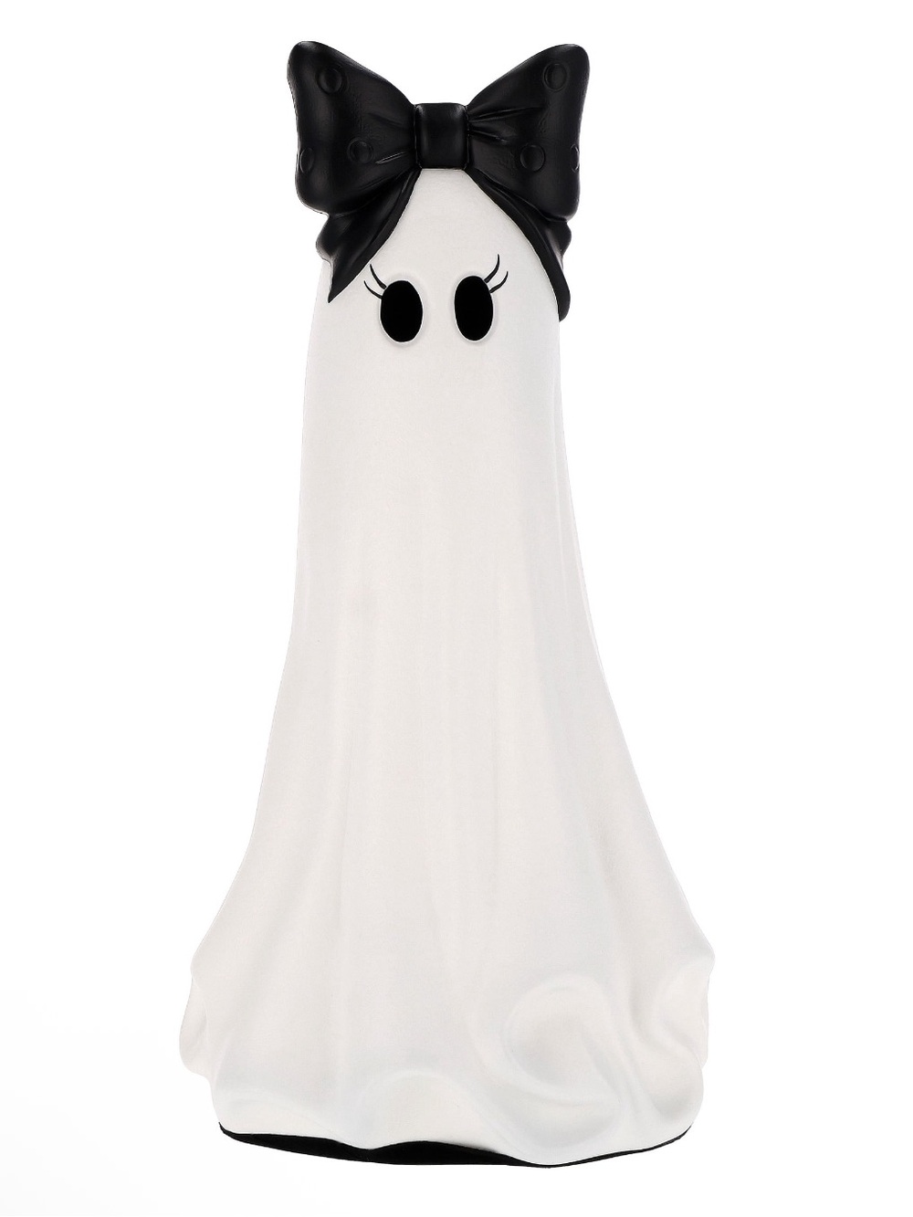 New! My Texas House Halloween Large Ghost with Bow Decoration, Black and White